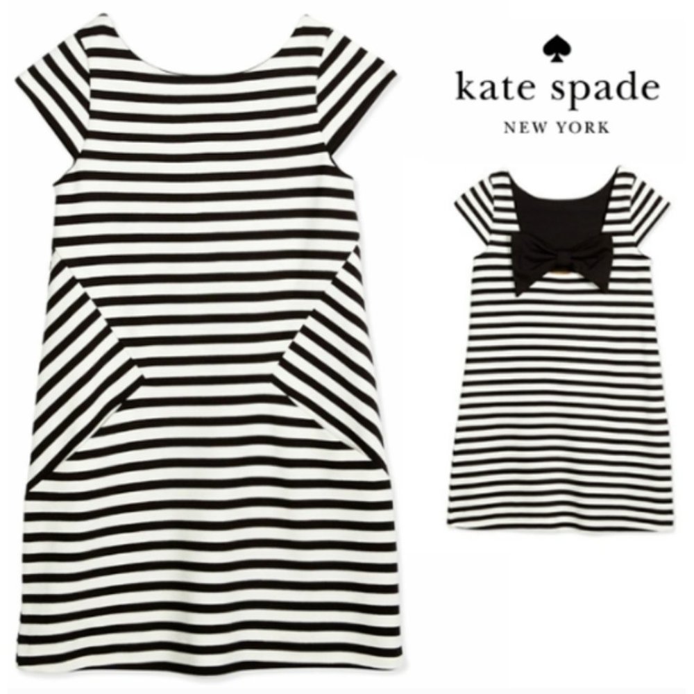 Kate Spade Black & White Striped with Bow Dress